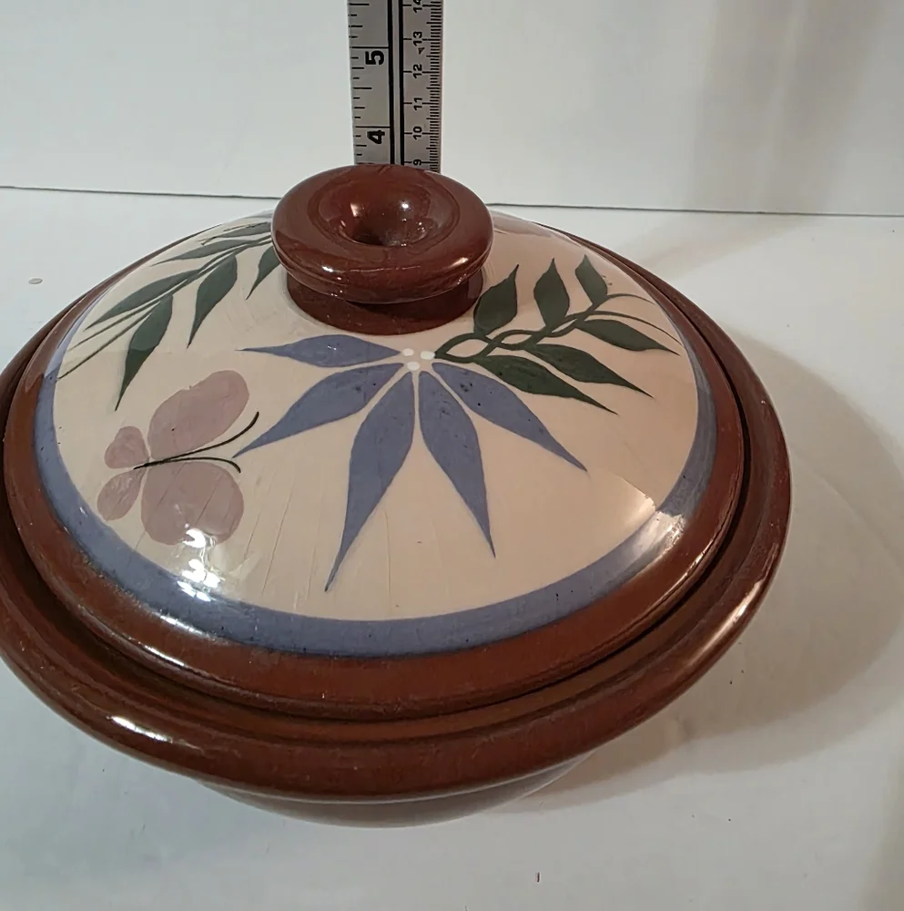 Hand Crafted Redware Pottery Casserole Mexico